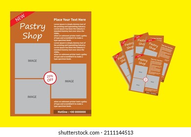 New Flyer design template of pastry shop