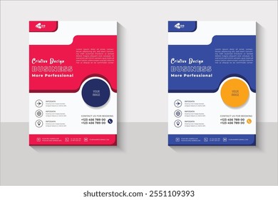 New flyer template design with abstract shaps