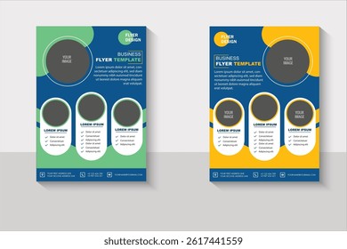 new flyer template design, abstract shapes