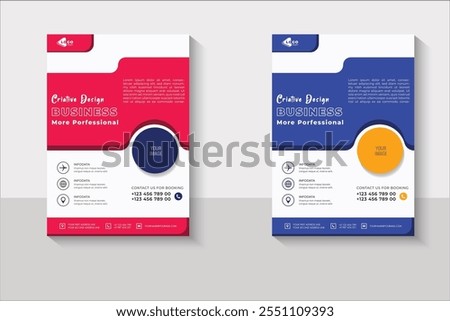 New flyer template design with abstract shaps