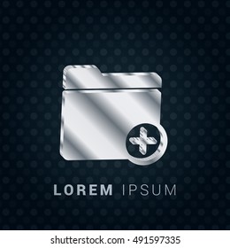 New Folder 3D silver/platinum metallic chromium precious Icon / Logo Design