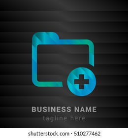 New Folder Blue,Green and Black silk fashion premium icon / Logo