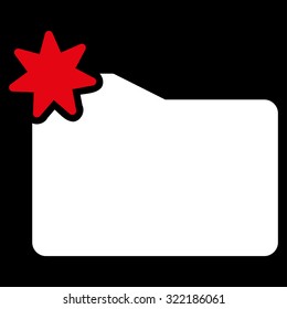 New Folder vector icon. Style is bicolor flat symbol, red and white colors, rounded angles, black background.