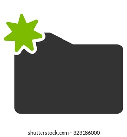 New Folder vector icon. Style is bicolor flat symbol, eco green and gray colors, rounded angles, white background.