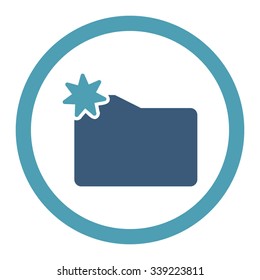 New Folder vector icon. Style is bicolor flat rounded symbol, cyan and blue colors, rounded angles, white background.