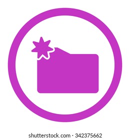 New Folder vector icon. Style is flat rounded symbol, violet color, rounded angles, white background.