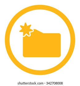 New Folder vector icon. Style is flat rounded symbol, yellow color, rounded angles, white background.