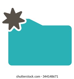 New Folder vector icon. Style is bicolor flat symbol, grey and cyan colors, rounded angles, white background.