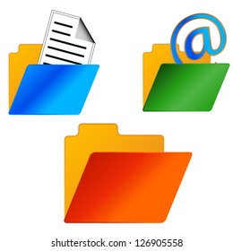New folders set on white background