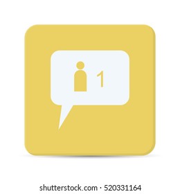new follower flat icon vector isolated on yellow background