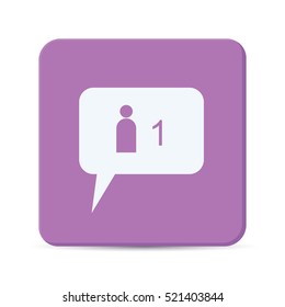 new follower flat icon vector isolated on purple background