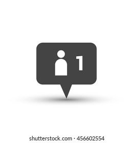 New Follower notification icon vector isolated on white background