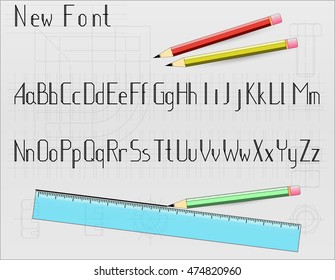 The new font english alphabet