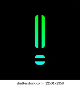 New font folded from two paper tapes. Trendy alphabet, green vector letter on a black background.