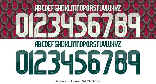 new font vector team America national team 2024, Mexico font, kit sport style font. football style font with lines and points inside, sports style letters and numbers for soccer team