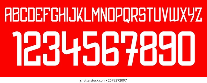 new font vector team Cremonese 2024 kit sport style font. football style font with lines and points inside, font. sports style letters and numbers for soccer team