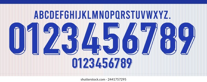 nuevo vector de fuente team Europe national team 2024, kit sport style font. fuente de estilo fútbol con líneas y puntos en el interior, letras de estilo deportivo y números para el equipo de fútbol