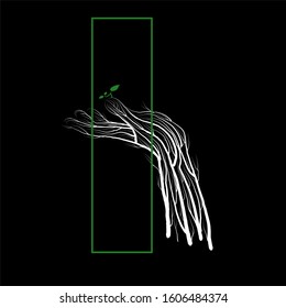 new forest logo, Human hand looks like tree with green sprout, help the tree creative concept, save the forest idea, vector