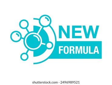 New Formula badge with molecular cell elements - decorative vector label for packaging