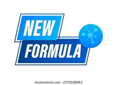 New Formula blue label. New Formula packaging information. Vector stock illustration