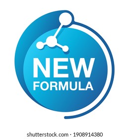 New Formula Circular Futuristic Pictogram Molecular Cell With - Isolated Vector Sticker For Packaging Information And Conformity To Standards