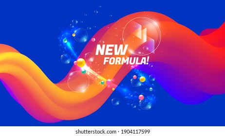 New Formula color background with fluid shape. Vector illustration for Detergents.