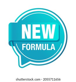 New Formula glossy emblem in pin form - isolated vector sticker for packaging information and conformity to standards