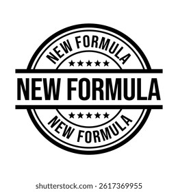 New Formula icon set. New Formula label, logo, badge, symbol, banner, gold, red, green, purple, stamp, circle, line, flat vector, isolated illustration. New Formula label for product packaging design.