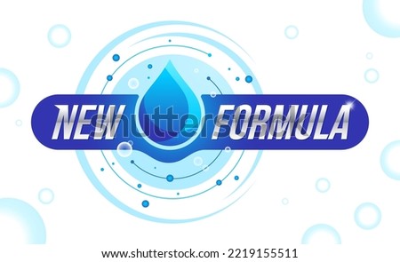 New Formula. for laundry detergent concept, banner, icon, background. liquid washing detergent. Vector Illustration