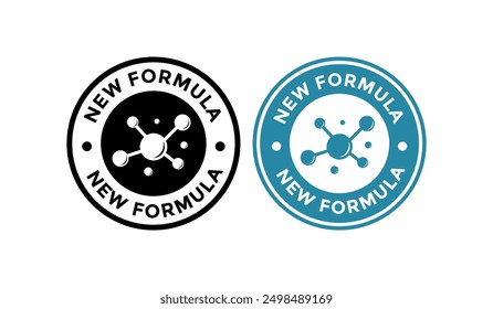 Nuevo diseño de la insignia del logotipo de la fórmula. Adecuado para tecnología, información y etiquetado de productos