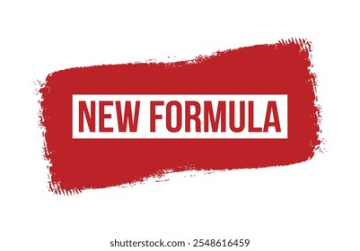  new formula red banner design isolated on white background.