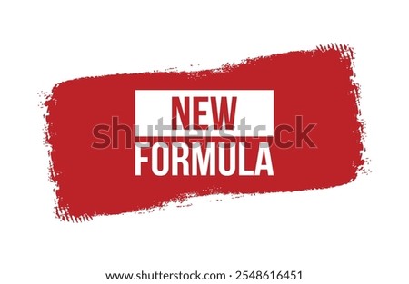  new formula red banner design isolated on white background.