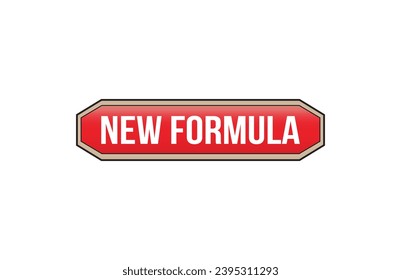 New formula red ribbon label banner. Open available now sign or New formula tag.