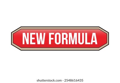 New formula red ribbon label banner.