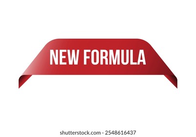Nueva fórmula Anuncio de etiqueta de cinta roja.
