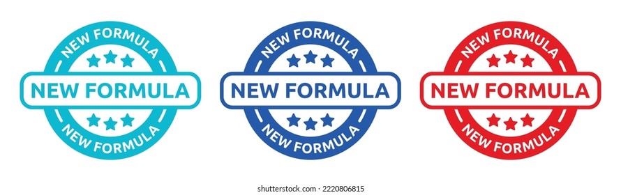 New formula sign set. New formula round badge isolated on white background.