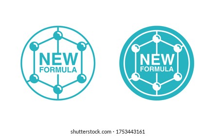 New formula stamp - circular seal with molecular cell structure - isolated vector element