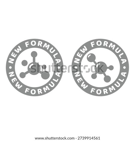 New formula vector label. Sticker for cosmetics or drugs and medical treatment.