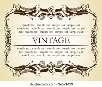 new frame vintage ornament. vector illustration