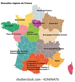 New French Regions. Nouvelles Regions De France.