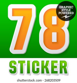 New fresh spring font. Number 7 8