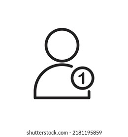 New Friend Request Notification Icon Design. Vector Illustration