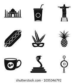New frontier icons set. Simple set of 9 new frontier vector icons for web isolated on white background