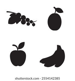 new fruit silhouette vector illustration 
