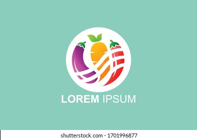 new fruit and vegetables logo for groceries, agriculture stores, packaging and advertising