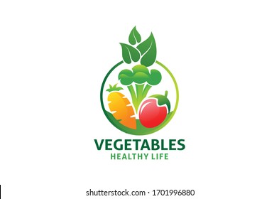new fruit and vegetables logo for groceries, agriculture stores, packaging and advertising