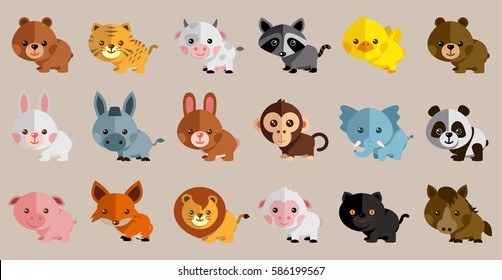 New Funny Animal Vector Set