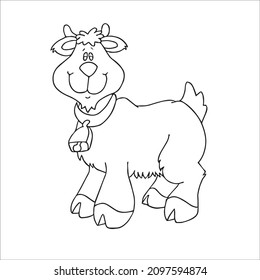 new funny goat cute line art and vector art, goat illustration and outline