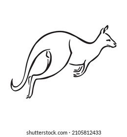 arte de la nueva línea divertida de Kangaroo, arte vectorial canguro, dibujo de línea canguro, ilustraciones canguro