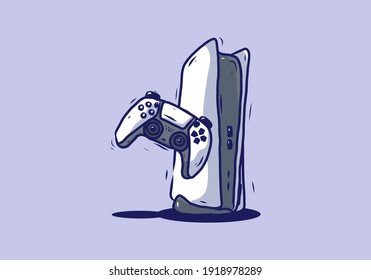 New game console illustration drawing